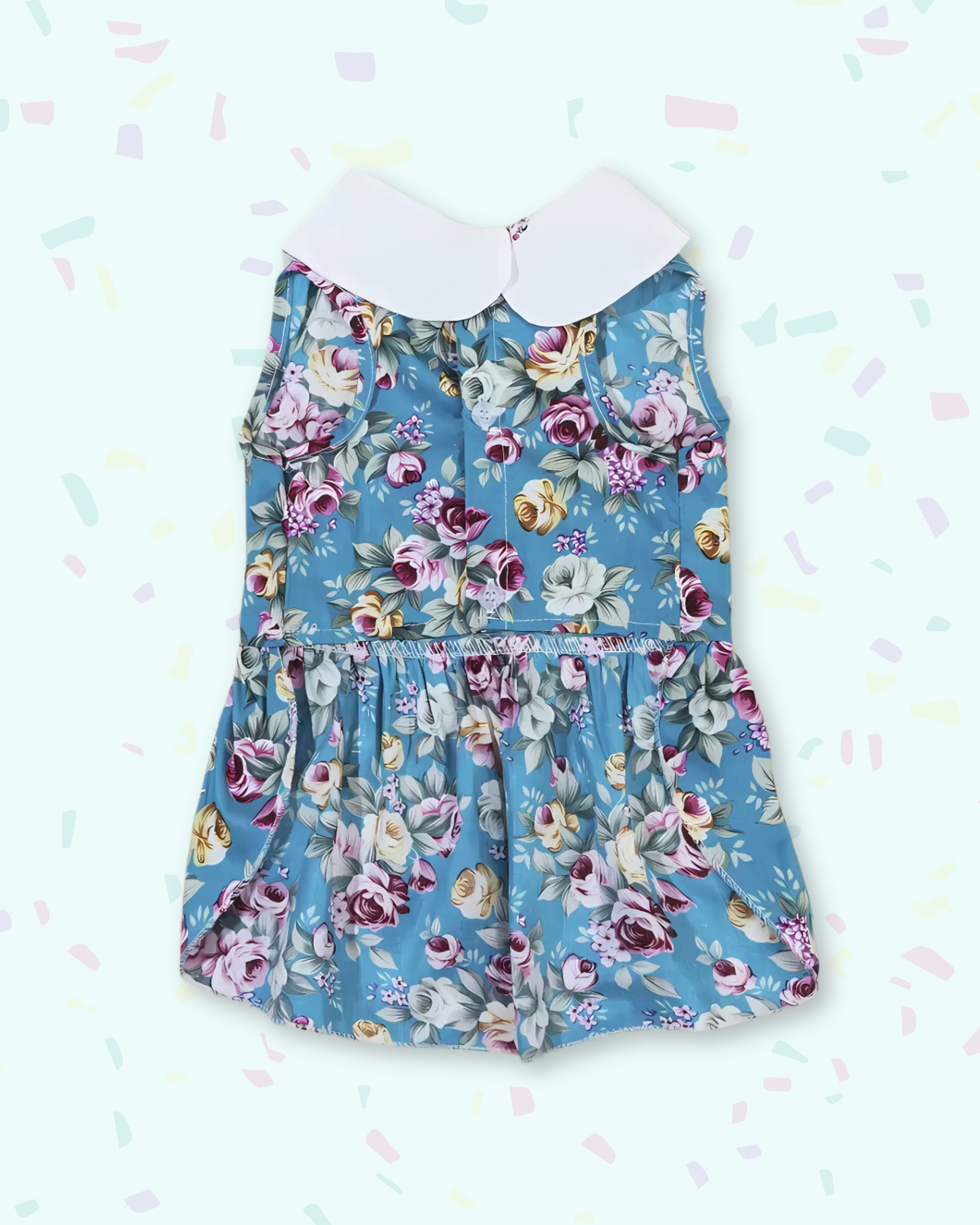 Pet Floral Dress with White Collar