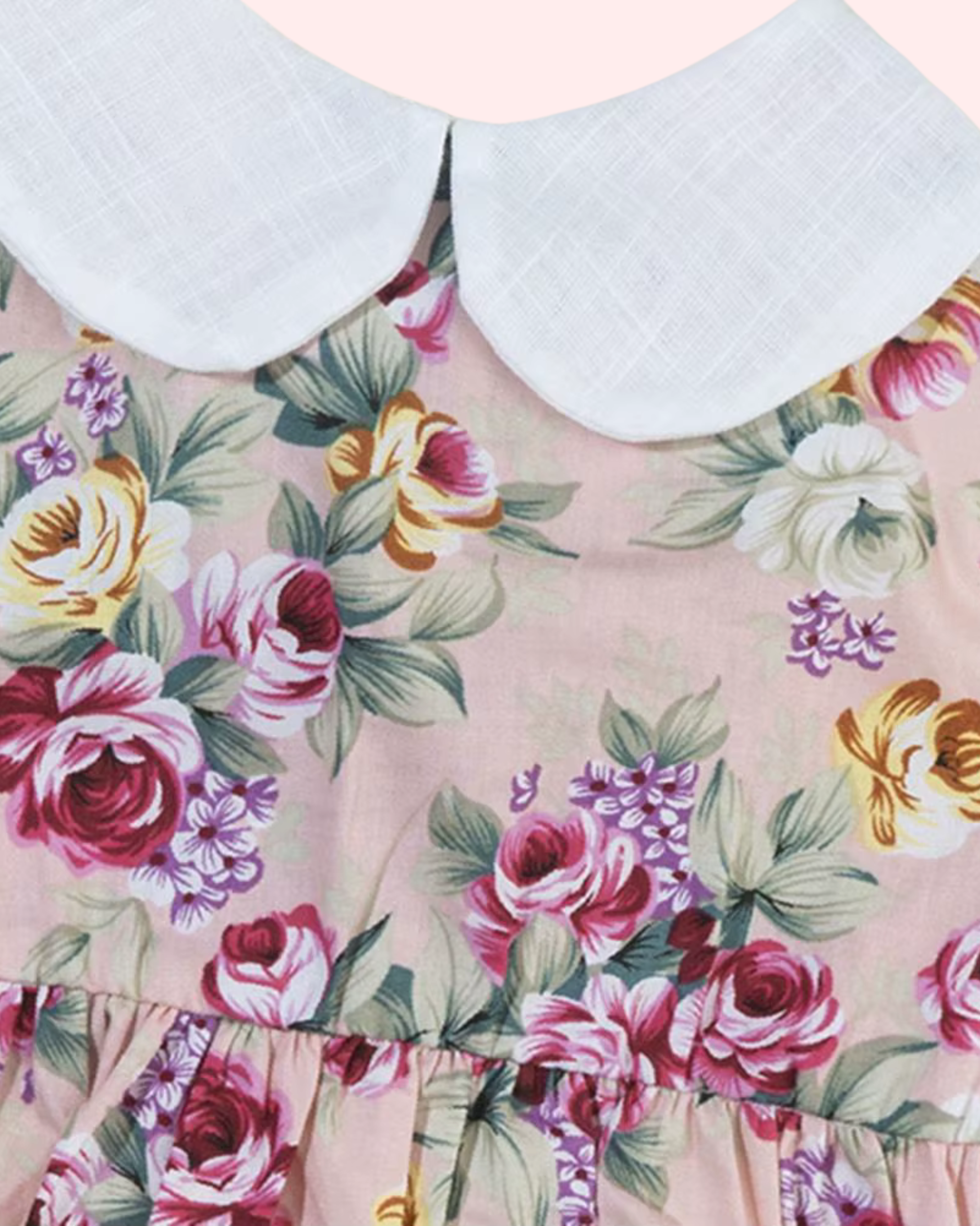 Pet Floral Dress with White Collar