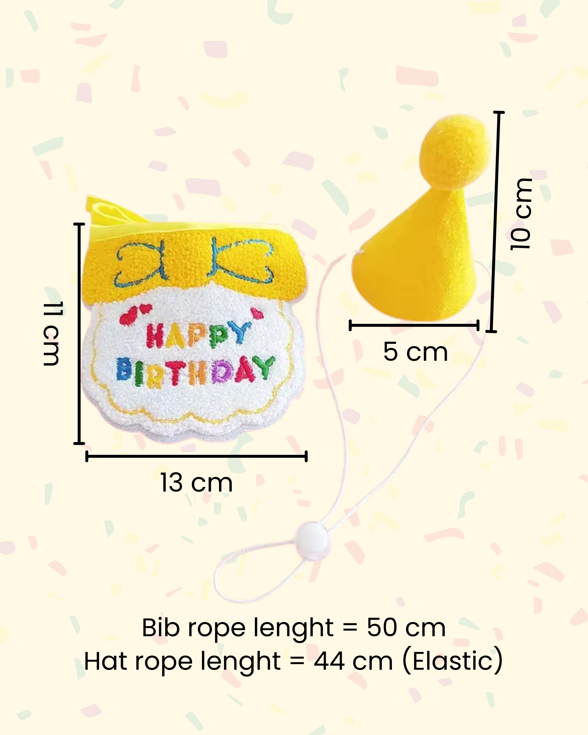 Pet Birthday Bib + Party Hat Set