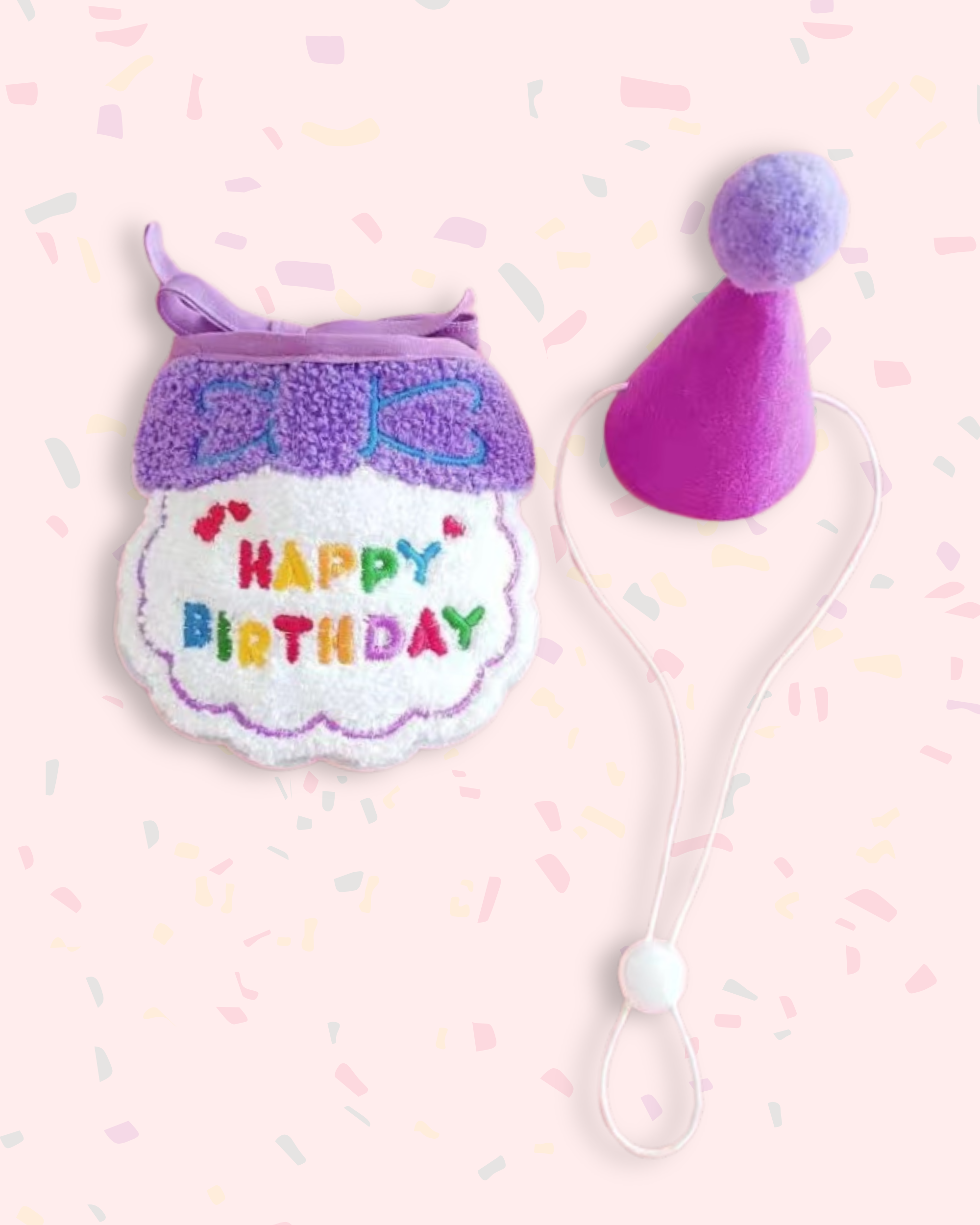 Pet Birthday Bib + Party Hat Set