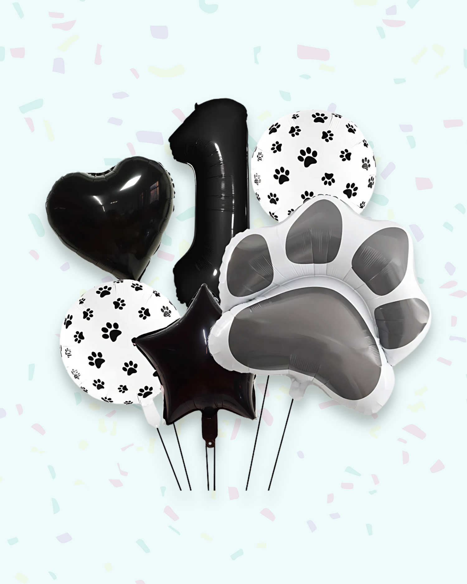 Paw Print Birthday Balloon Set – Pink &amp; Black