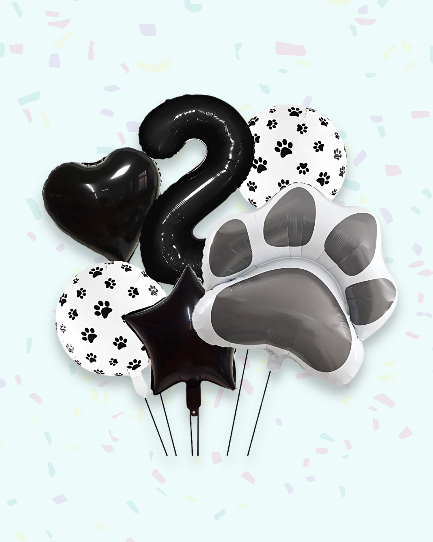 Paw Print Birthday Balloon Set – Pink &amp; Black