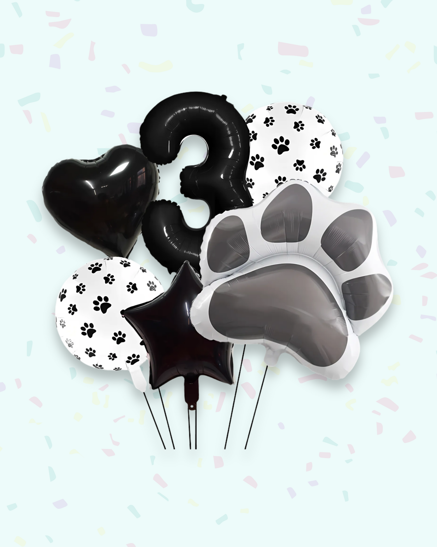 Paw Print Birthday Balloon Set – Pink &amp; Black