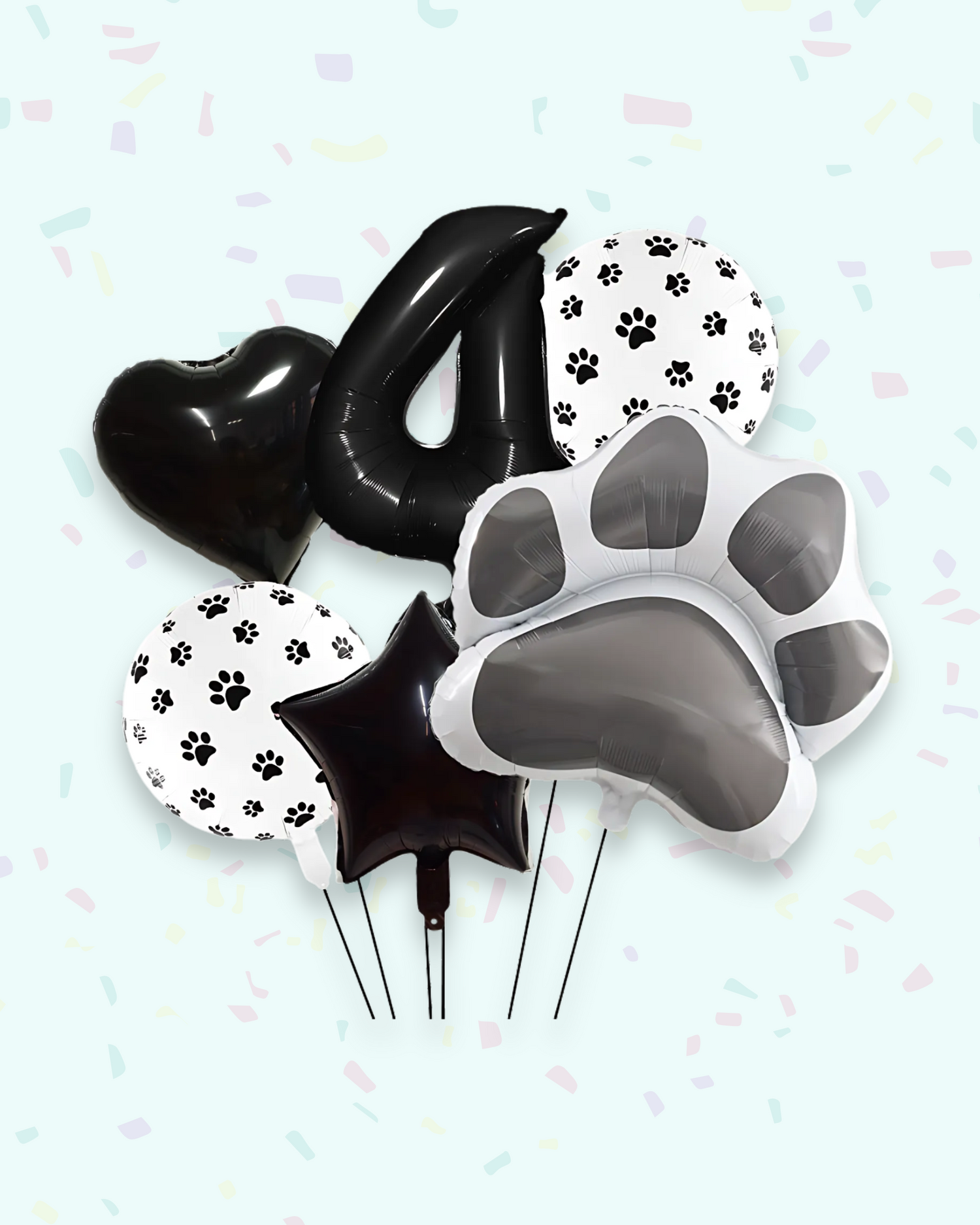 Paw Print Birthday Balloon Set – Pink &amp; Black