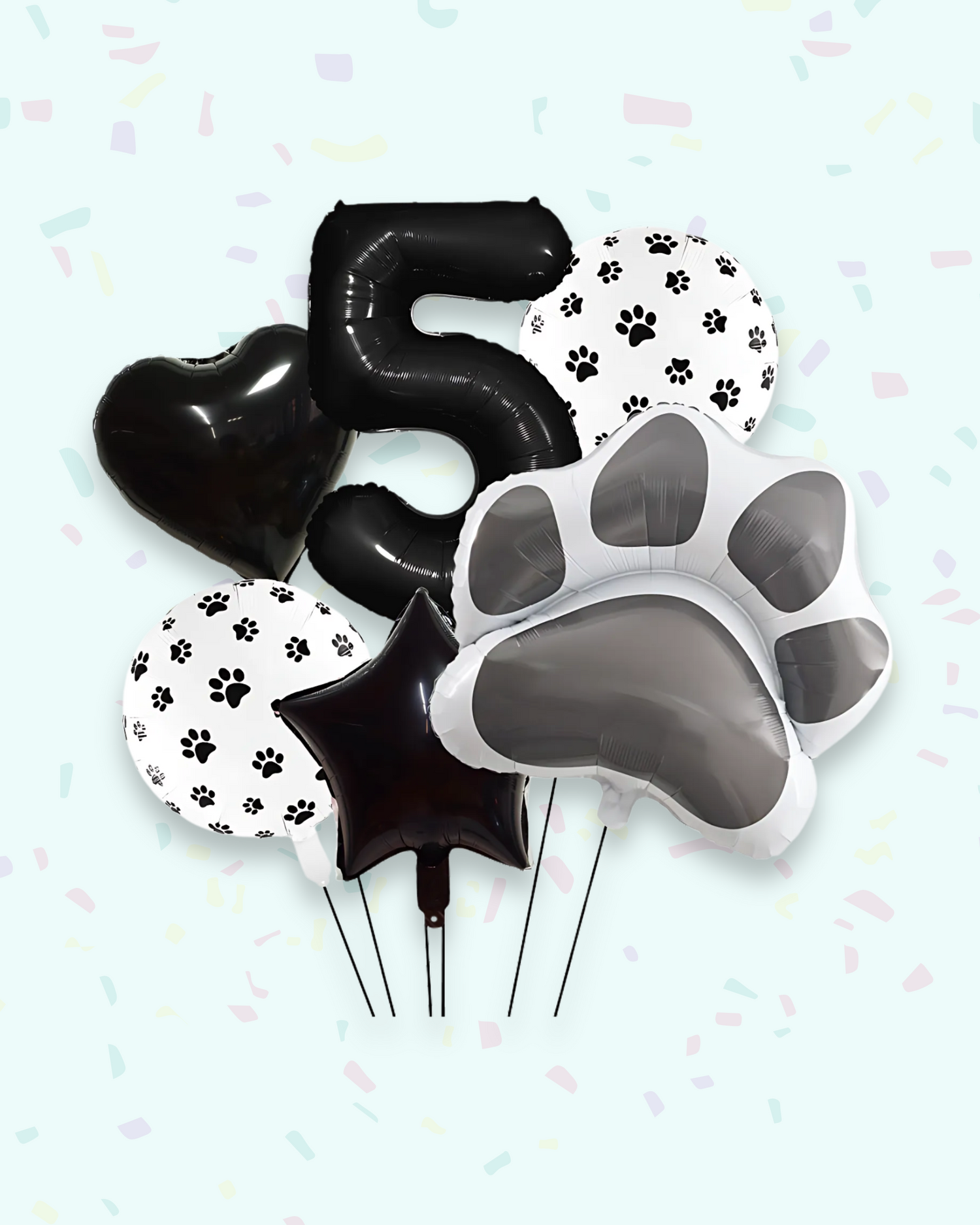 Paw Print Birthday Balloon Set – Pink &amp; Black