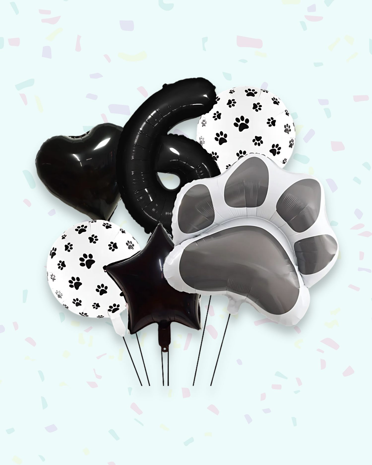 Paw Print Birthday Balloon Set – Pink &amp; Black