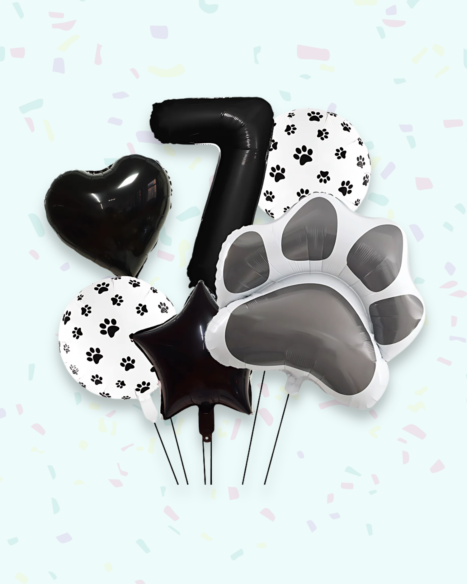 Paw Print Birthday Balloon Set – Pink &amp; Black