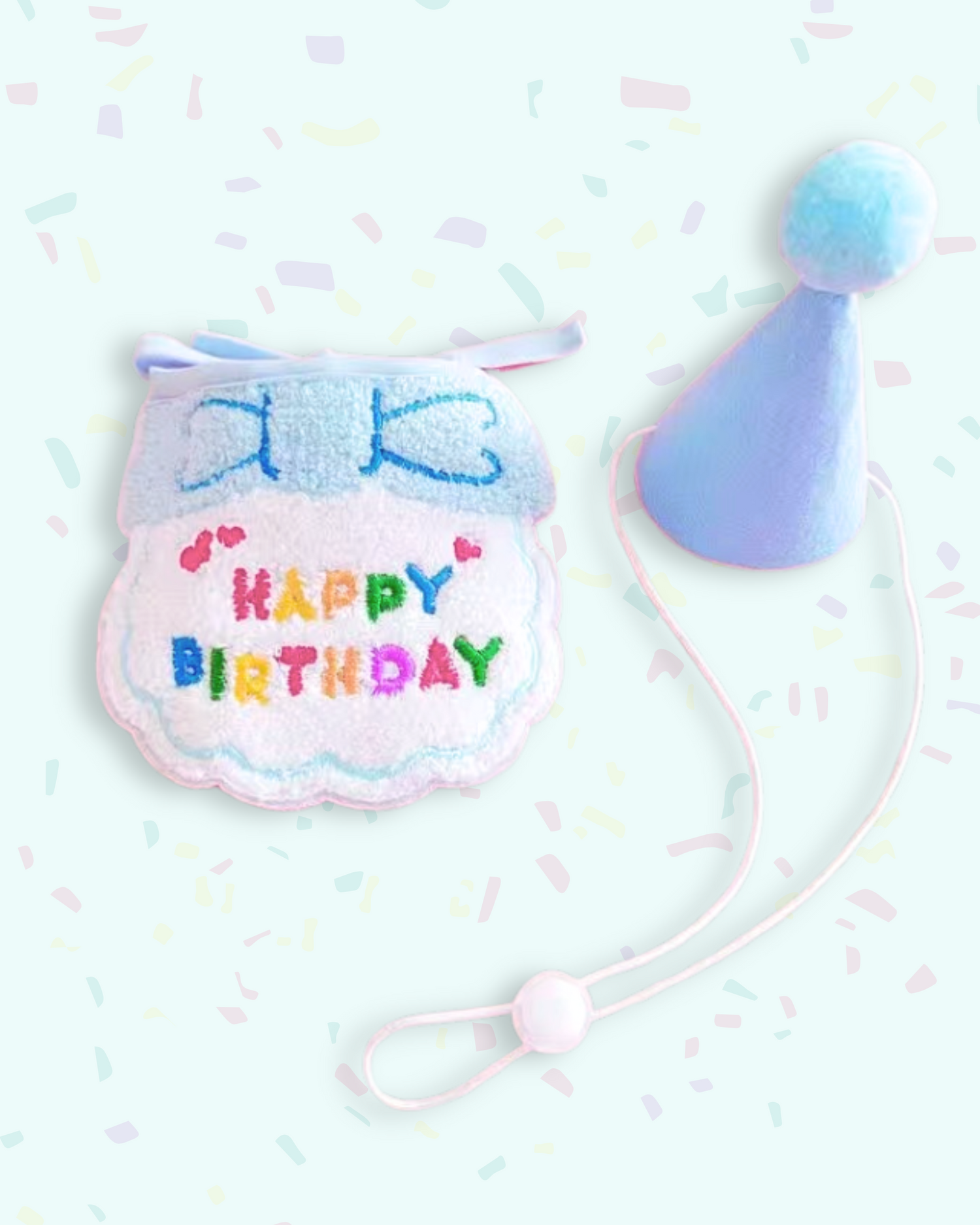 Pet Birthday Bib + Party Hat Set