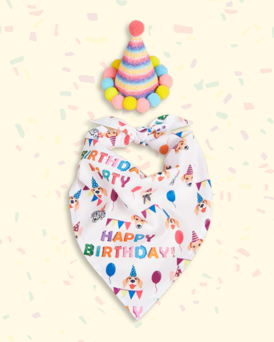 Pet Birthday Hat + Bandana Set