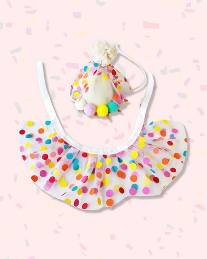 Polka Dot Party Bib &amp; Hat