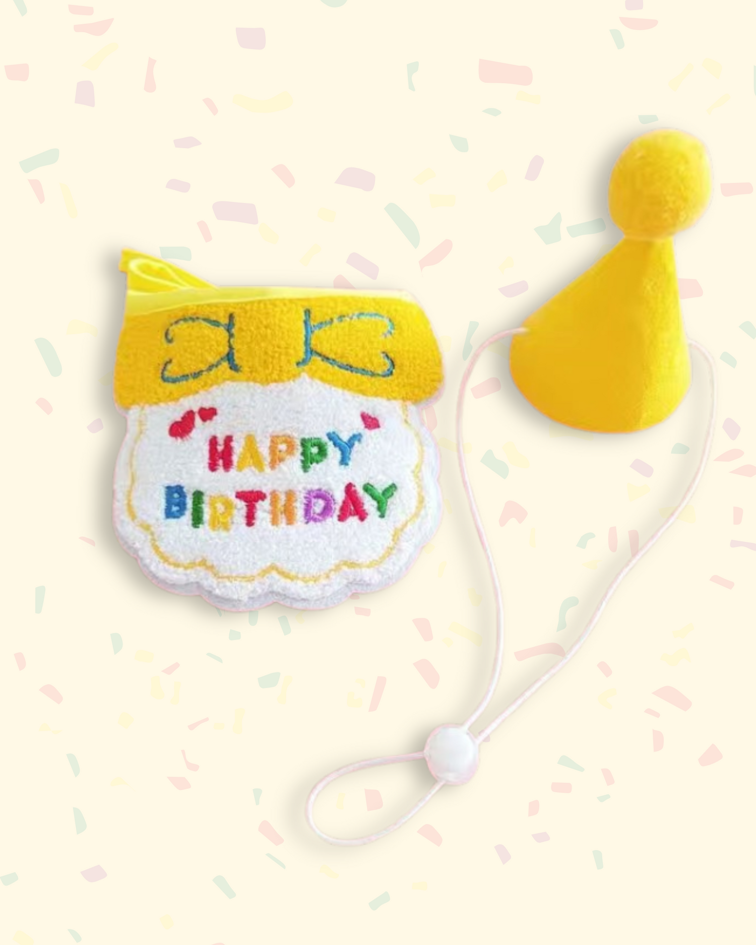Pet Birthday Bib + Party Hat Set