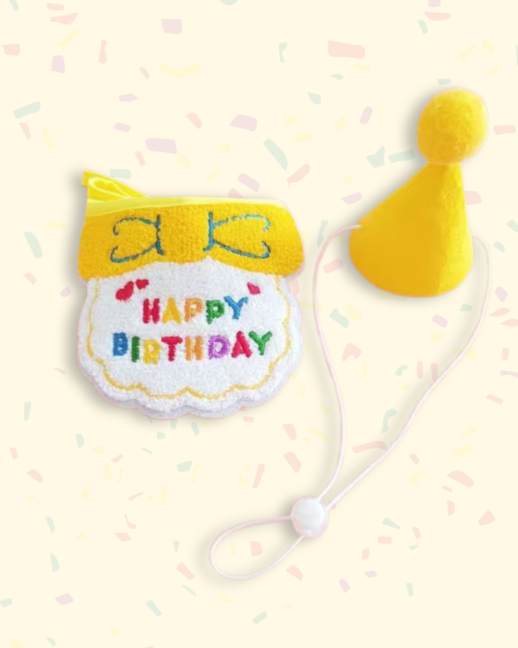 Pet Birthday Bib + Party Hat Set
